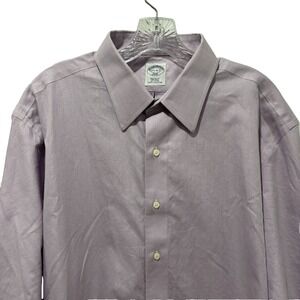 Brooks Brothers 346 Regular Fit Non-Iron Dress Shirt Mens XL Cotton Purple